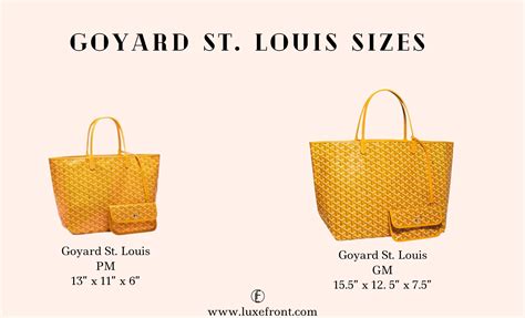 goyard black st louis tote|goyard st louis size comparison.